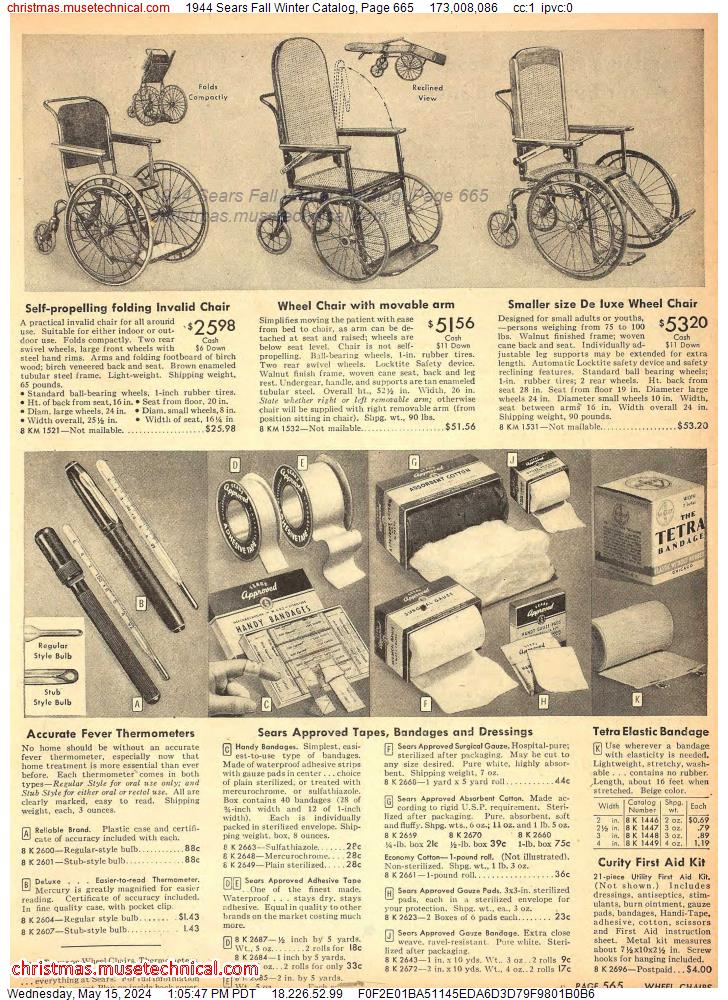 1944 Sears Fall Winter Catalog, Page 665