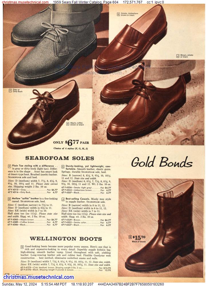 1959 Sears Fall Winter Catalog, Page 604