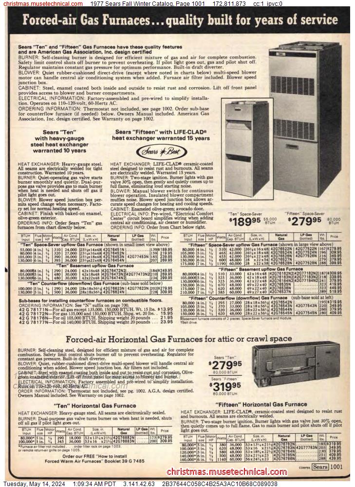 1977 Sears Fall Winter Catalog, Page 1001