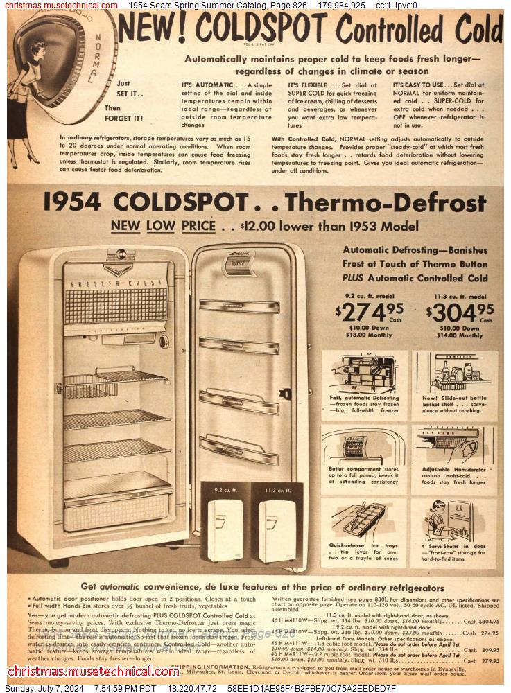 1954 Sears Spring Summer Catalog, Page 826