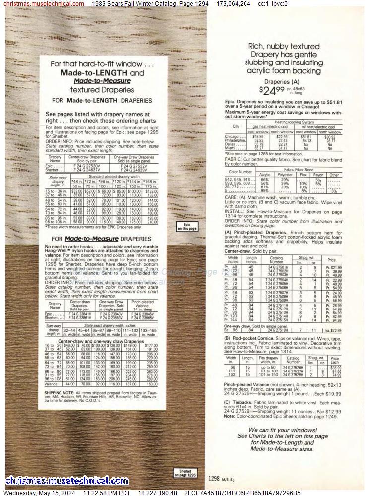 1983 Sears Fall Winter Catalog, Page 1294
