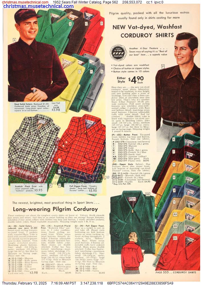 1952 Sears Fall Winter Catalog, Page 562