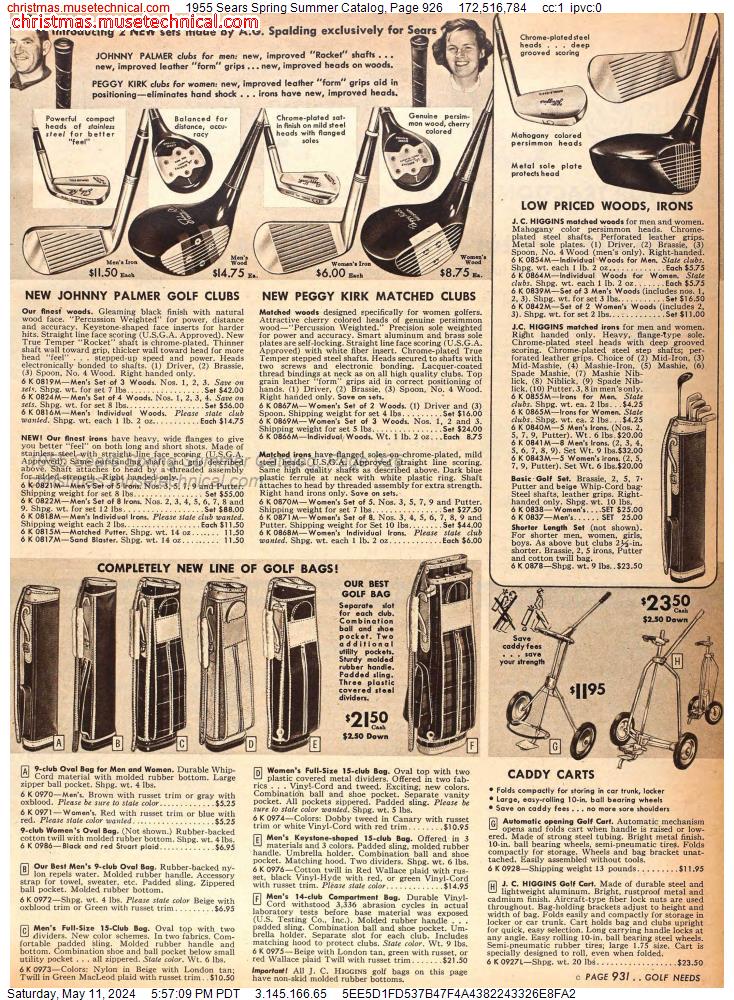 1955 Sears Spring Summer Catalog, Page 926
