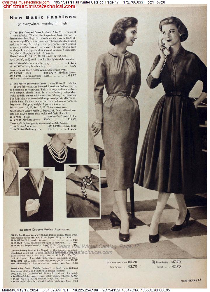 1957 Sears Fall Winter Catalog, Page 47