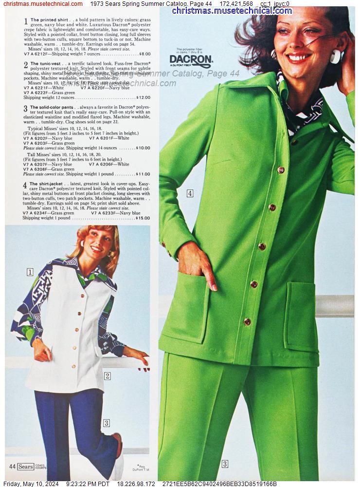 1973 Sears Spring Summer Catalog, Page 44