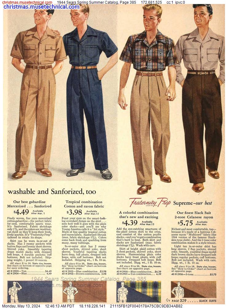 1944 Sears Spring Summer Catalog, Page 385