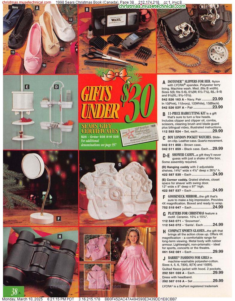 1998 Sears Christmas Book (Canada), Page 38