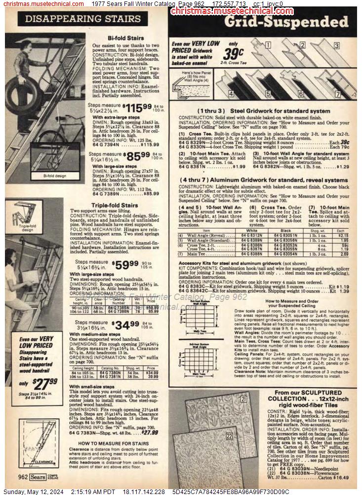 1977 Sears Fall Winter Catalog, Page 962