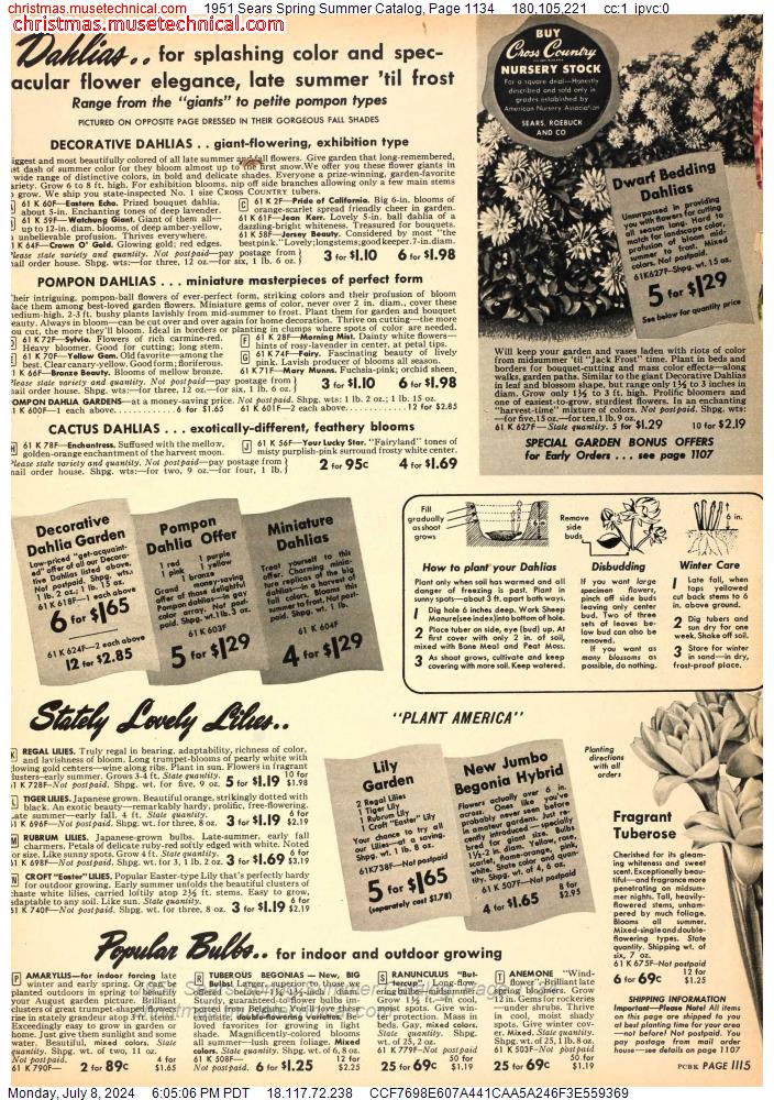 1951 Sears Spring Summer Catalog, Page 1134