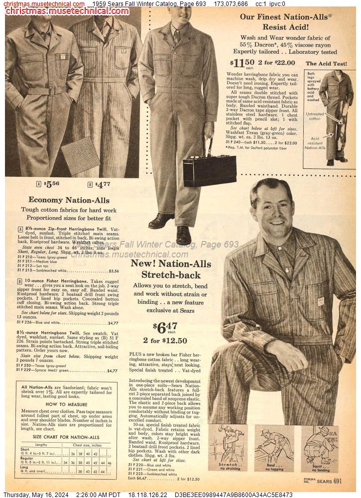 1959 Sears Fall Winter Catalog, Page 693