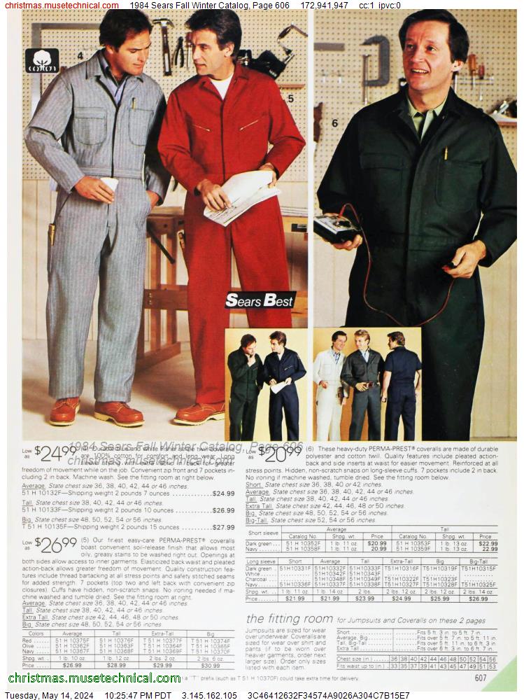 1984 Sears Fall Winter Catalog, Page 606