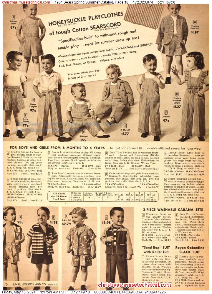 1951 Sears Spring Summer Catalog, Page 18