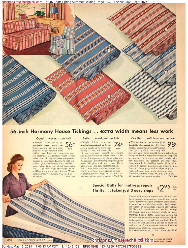 1946 Sears Spring Summer Catalog, Page 824