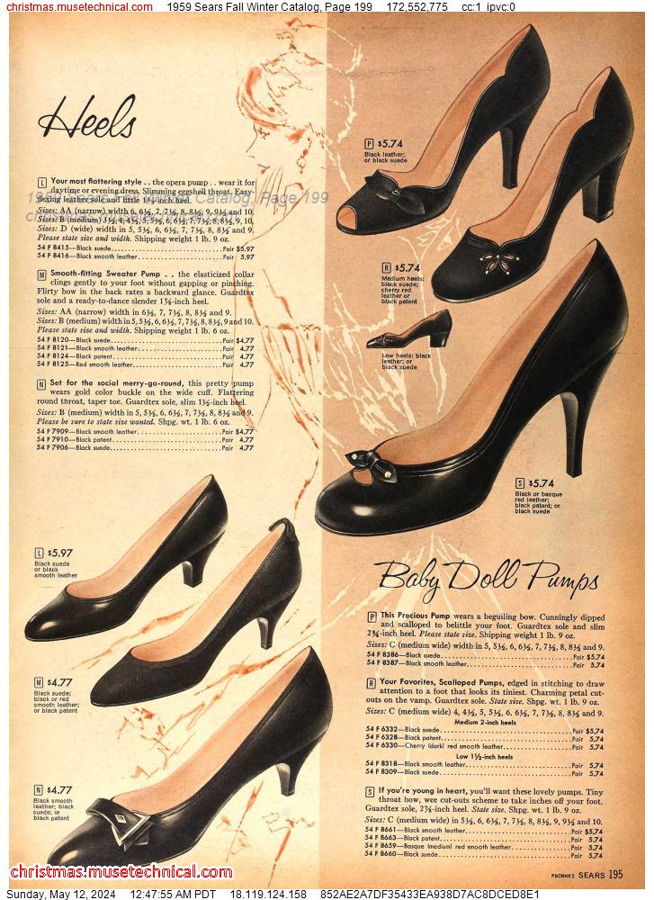 1959 Sears Fall Winter Catalog, Page 199