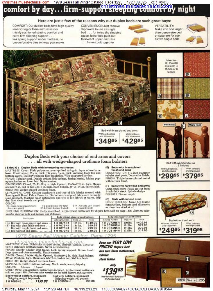 1978 Sears Fall Winter Catalog, Page 1295