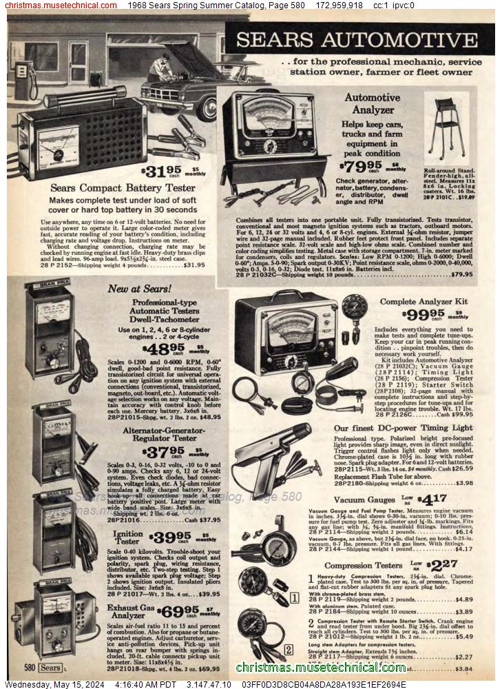 1968 Sears Spring Summer Catalog, Page 580
