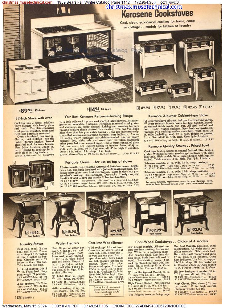 1959 Sears Fall Winter Catalog, Page 1142