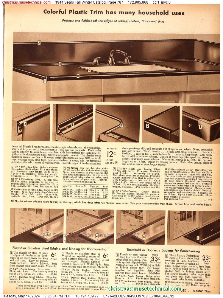 1944 Sears Fall Winter Catalog, Page 787