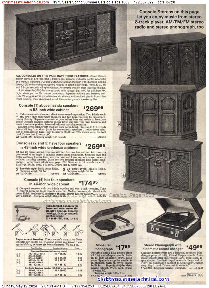 1975 Sears Spring Summer Catalog, Page 1003
