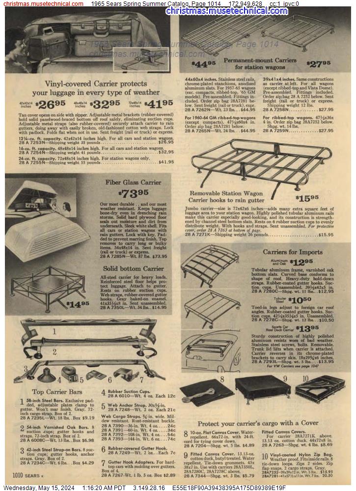 1965 Sears Spring Summer Catalog, Page 1014