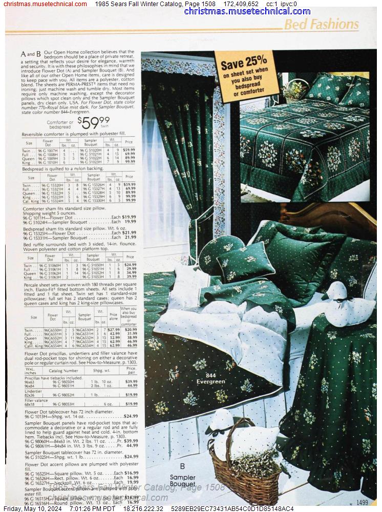 1985 Sears Fall Winter Catalog, Page 1508