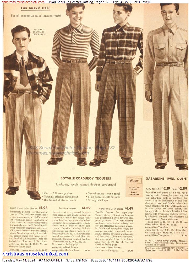 1948 Sears Fall Winter Catalog, Page 132