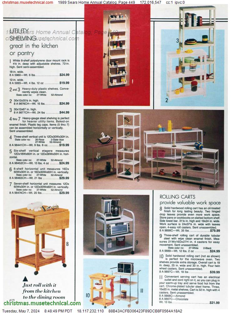 1989 Sears Home Annual Catalog, Page 449