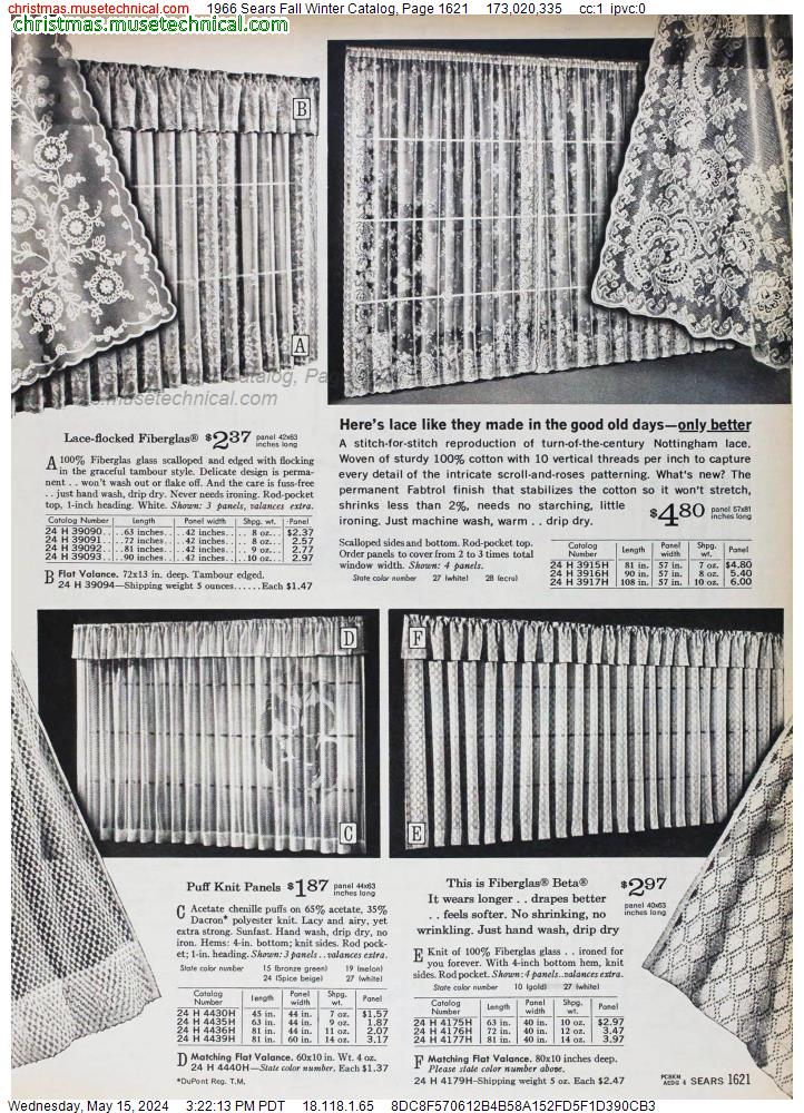 1966 Sears Fall Winter Catalog, Page 1621