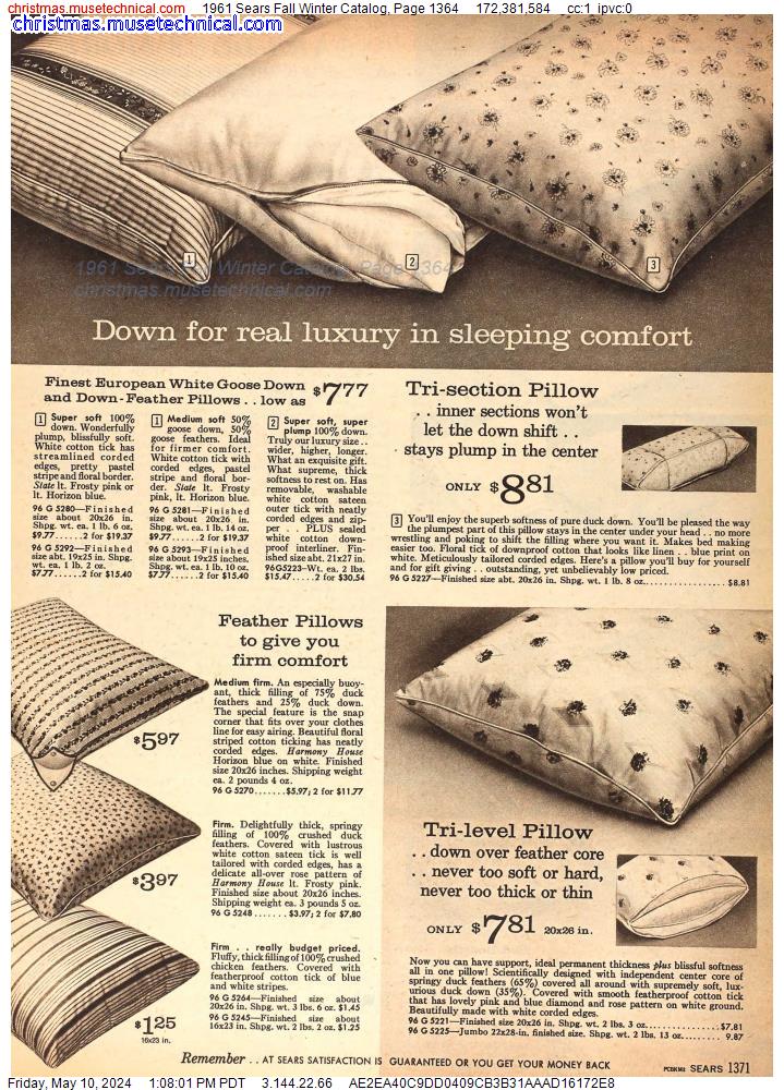 1961 Sears Fall Winter Catalog, Page 1364