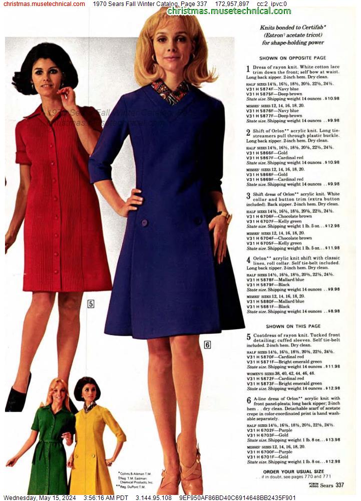 1970 Sears Fall Winter Catalog, Page 337