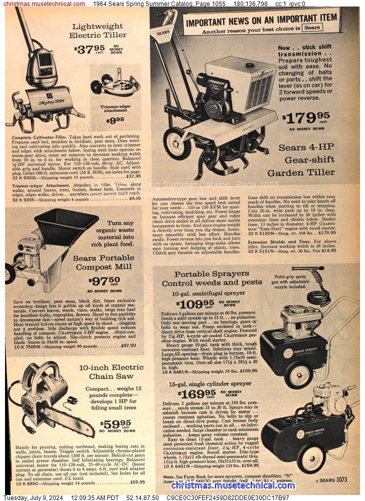 1964 Sears Spring Summer Catalog, Page 1055