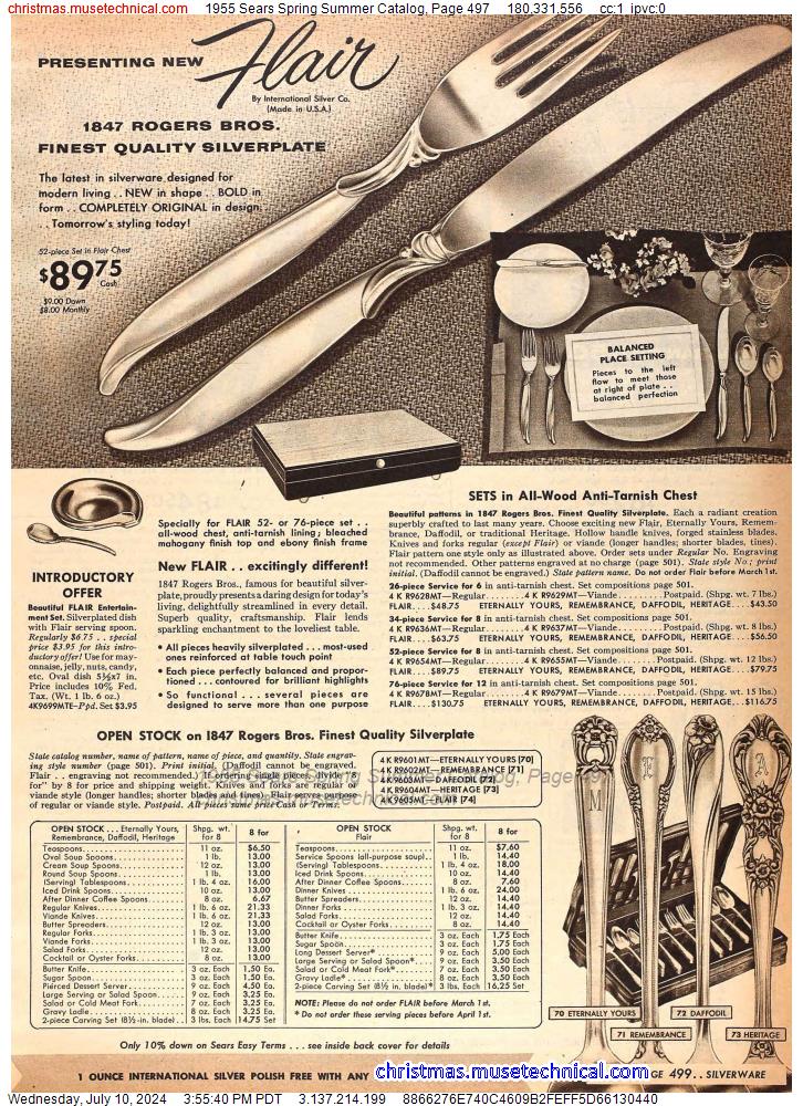 1955 Sears Spring Summer Catalog, Page 497