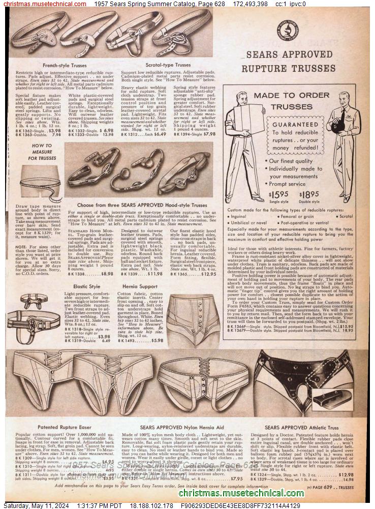 1957 Sears Spring Summer Catalog, Page 628