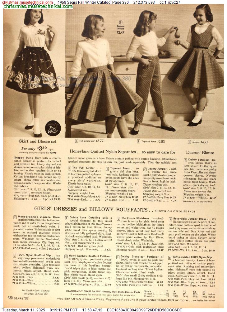 1958 Sears Fall Winter Catalog, Page 380