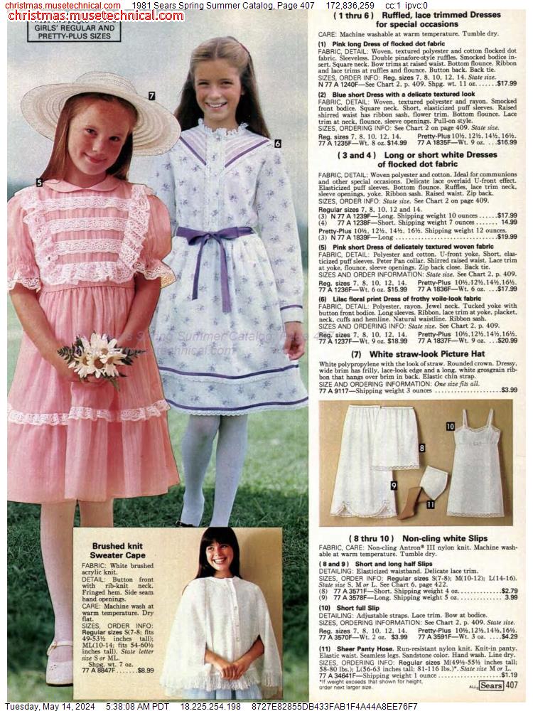 1981 Sears Spring Summer Catalog, Page 407