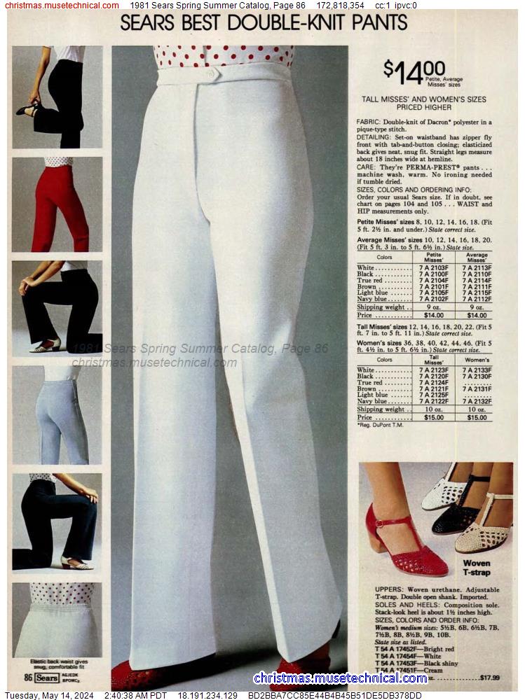 1981 Sears Spring Summer Catalog, Page 86