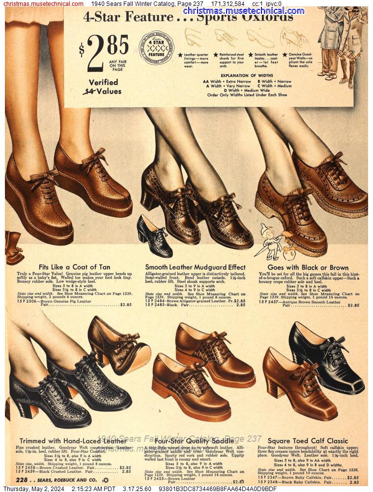 1940 Sears Fall Winter Catalog, Page 237