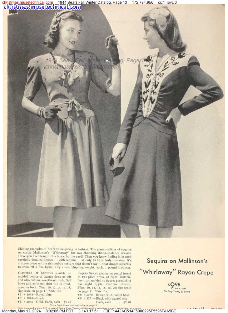 1944 Sears Fall Winter Catalog, Page 13