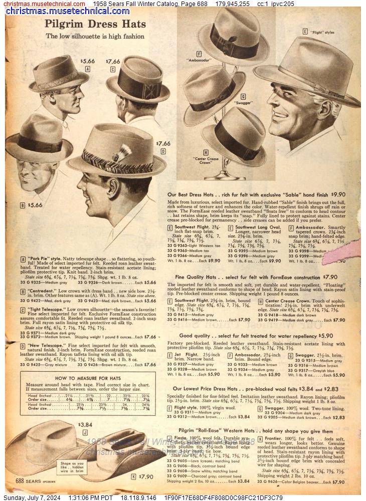 1958 Sears Fall Winter Catalog, Page 688