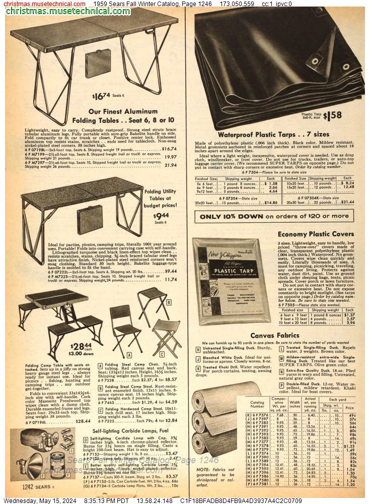 1959 Sears Fall Winter Catalog, Page 1246