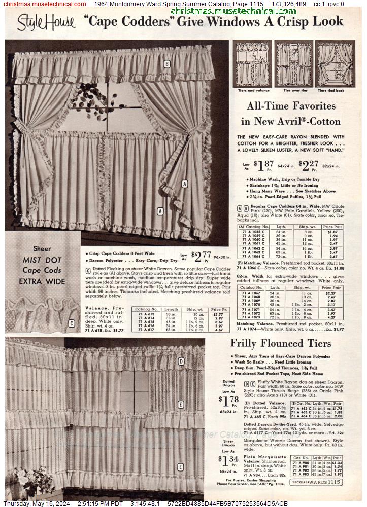1964 Montgomery Ward Spring Summer Catalog, Page 1115