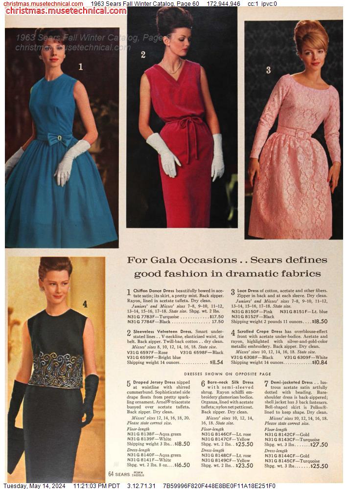1963 Sears Fall Winter Catalog, Page 60