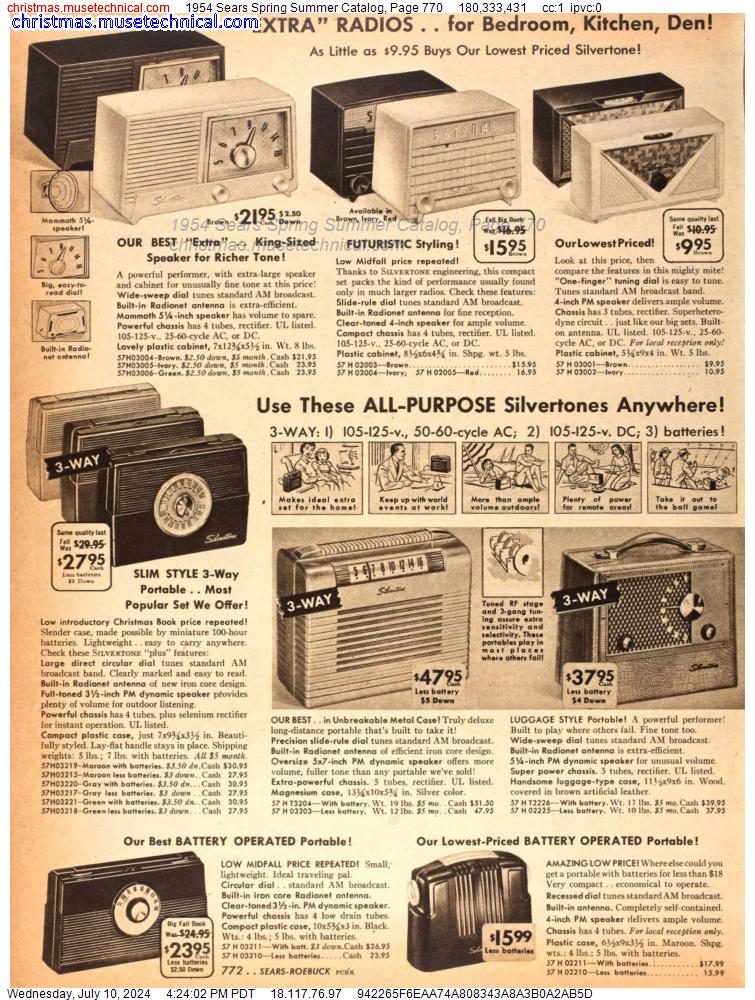 1954 Sears Spring Summer Catalog, Page 770