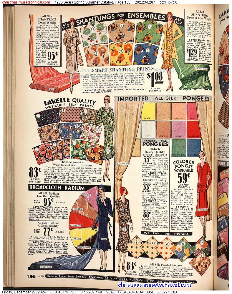 1930 Sears Spring Summer Catalog, Page 158