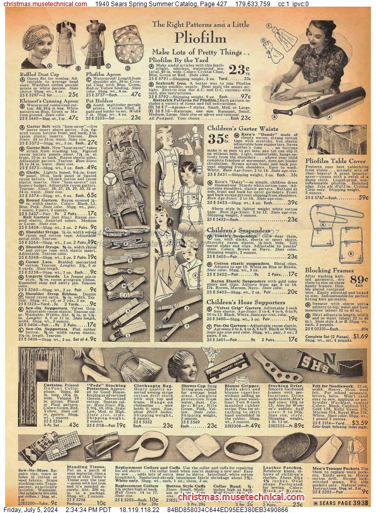1940 Sears Spring Summer Catalog, Page 427