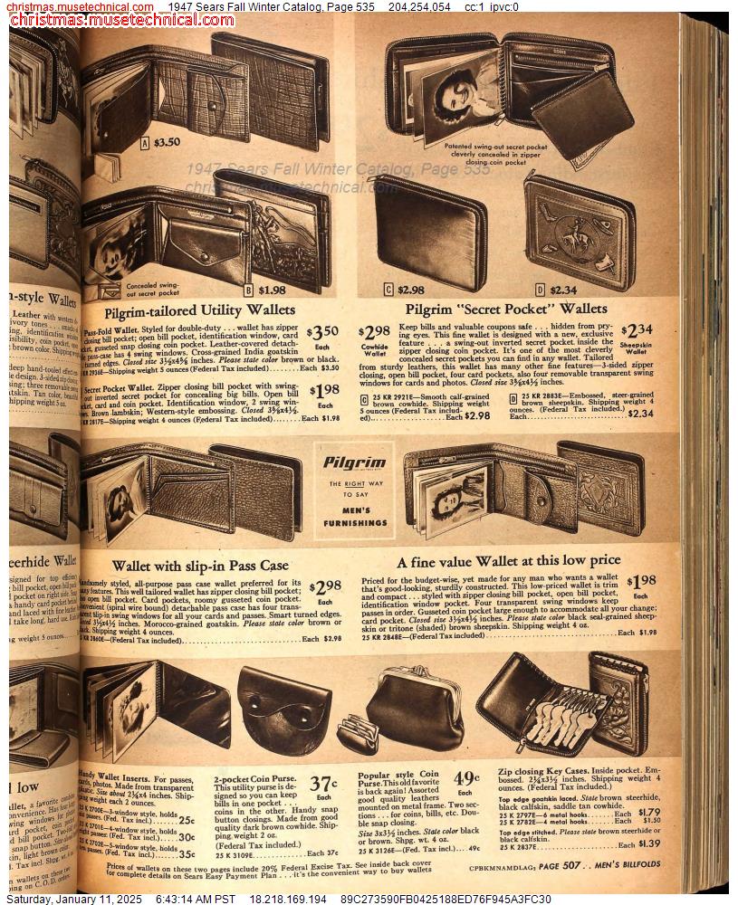 1947 Sears Fall Winter Catalog, Page 535