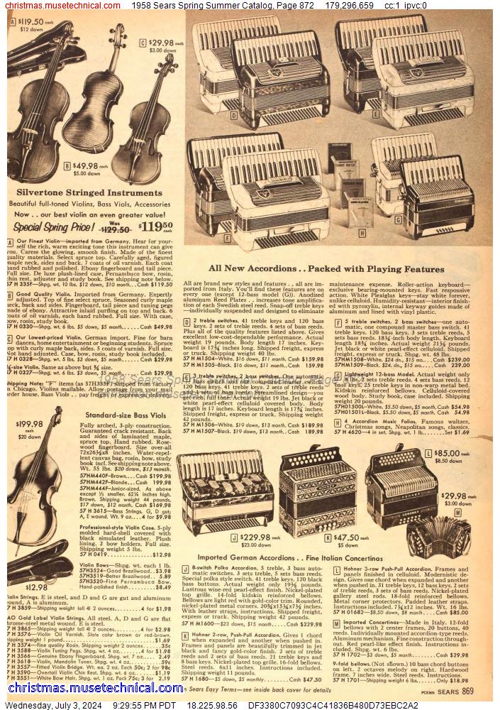 1958 Sears Spring Summer Catalog, Page 872