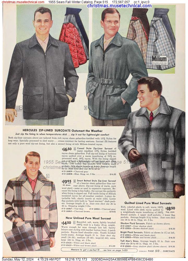 1955 Sears Fall Winter Catalog, Page 515