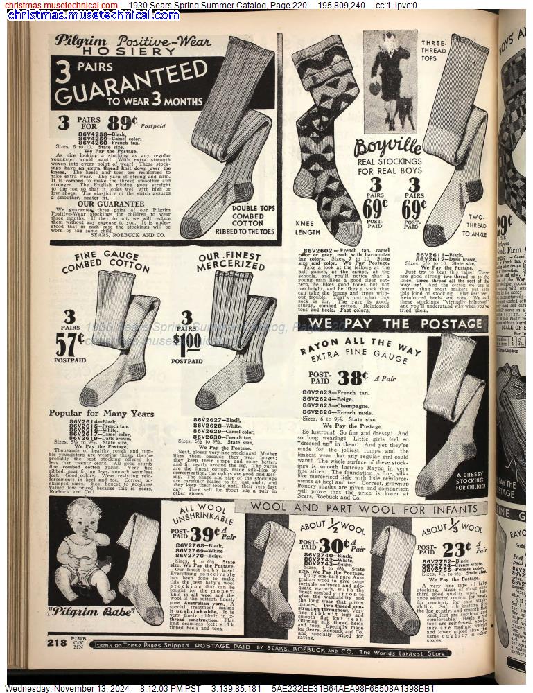 1930 Sears Spring Summer Catalog, Page 220