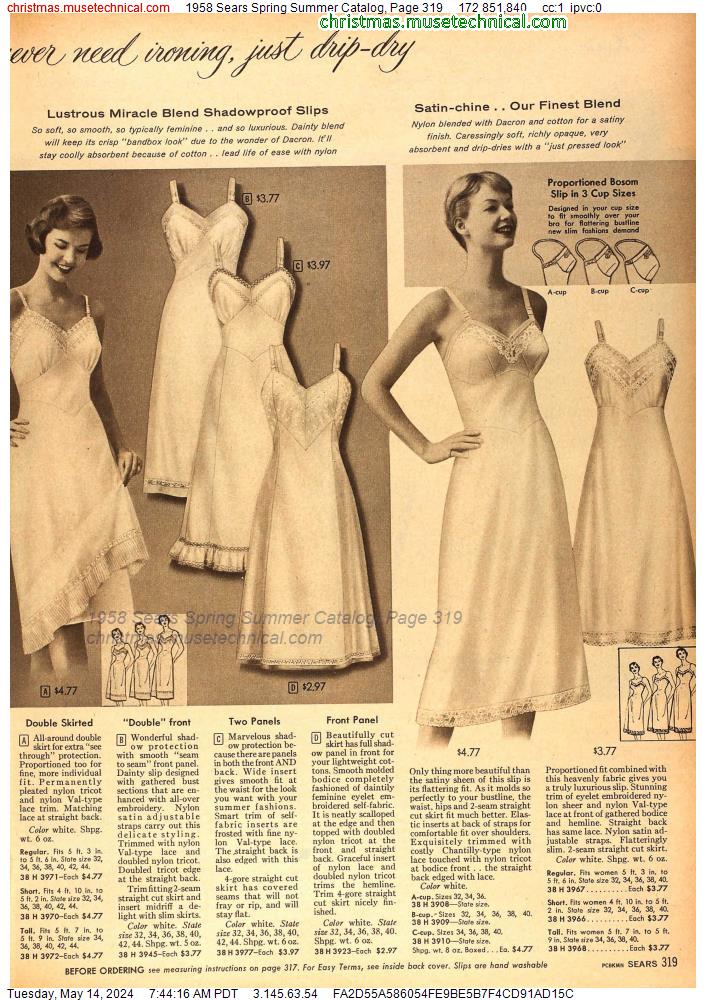 1958 Sears Spring Summer Catalog, Page 319
